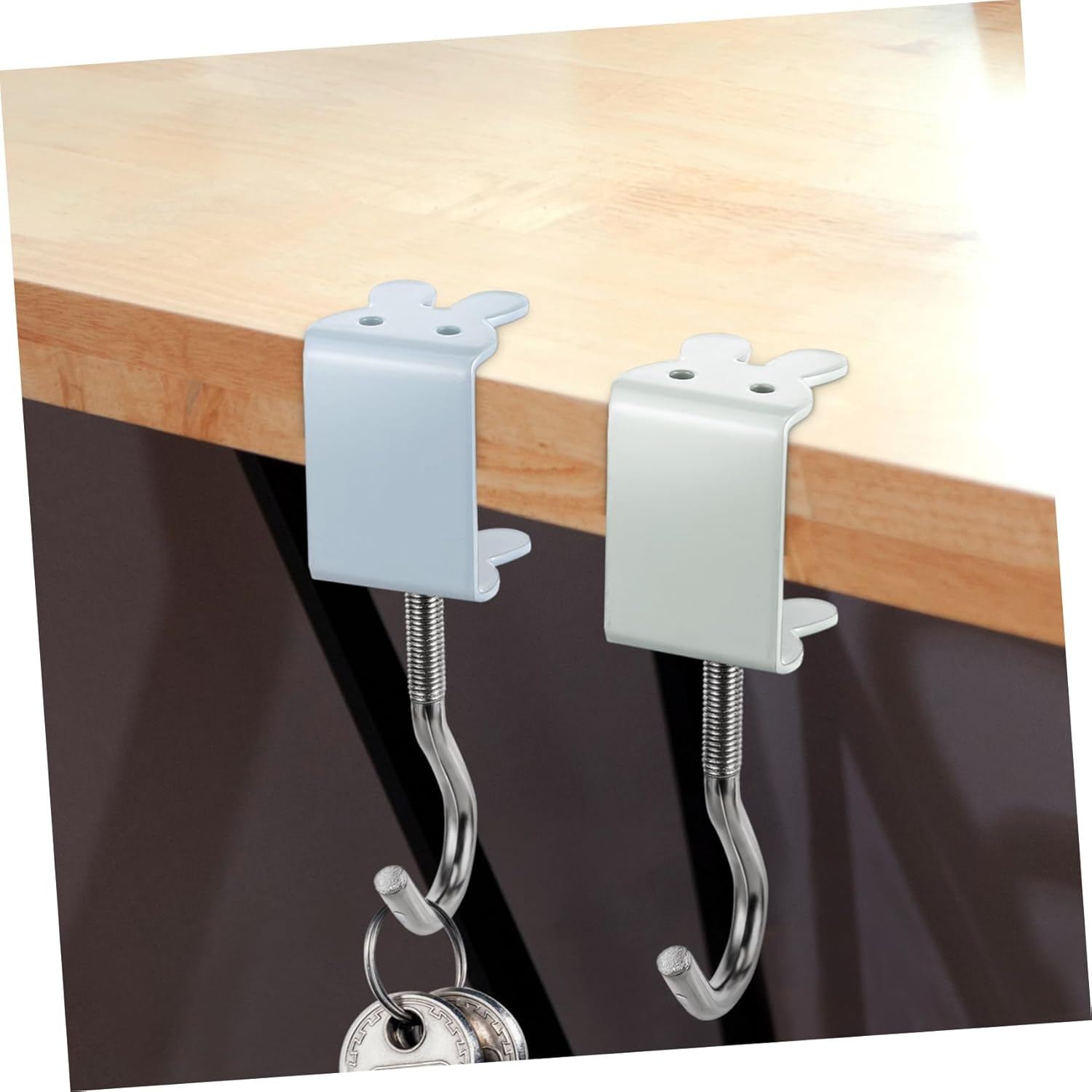 VILLFUL 4Pcs Desk Edge Hook Space Saving Bag Holder Clamps Metal Desk Hooks Office Accessories