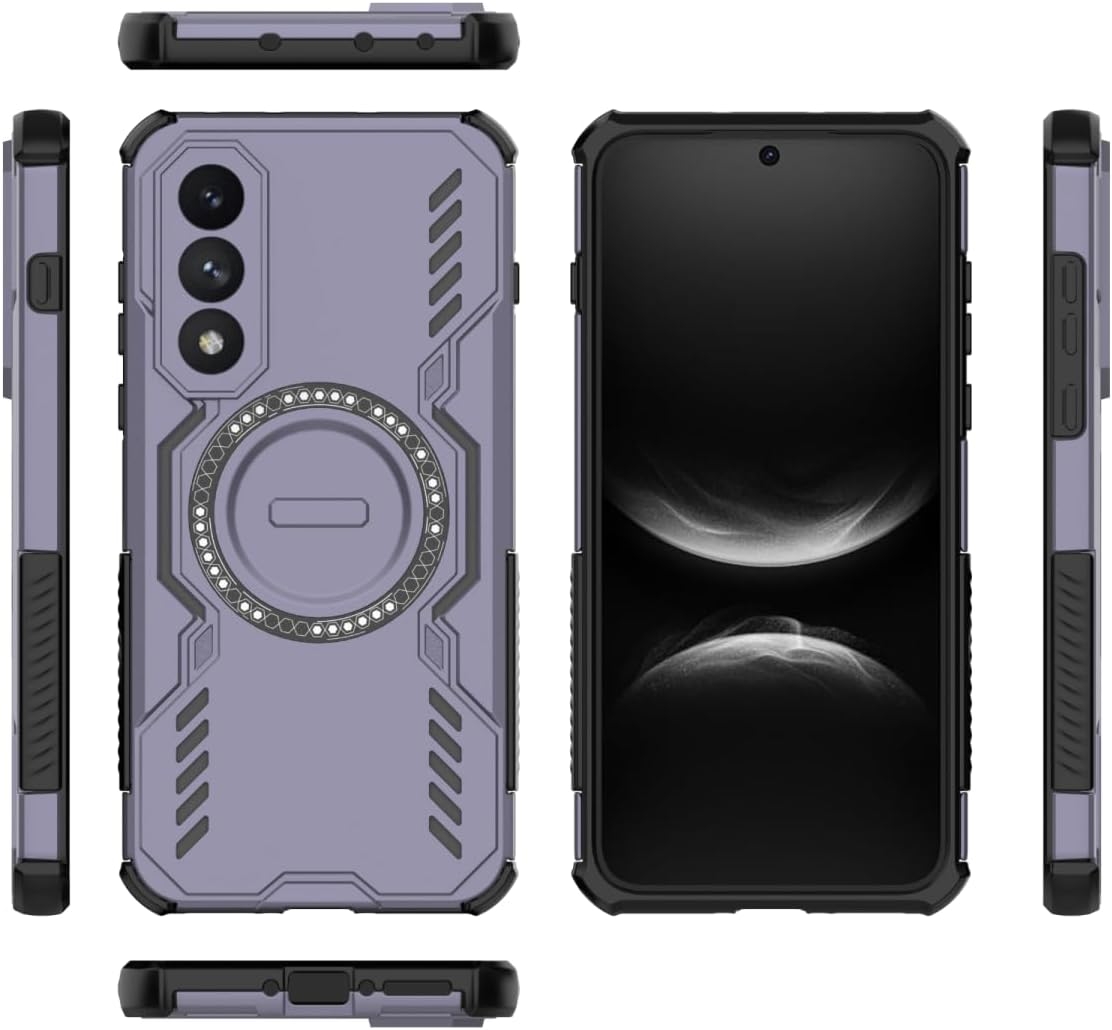 Longstong Magnetic Armoured Case for Oneplus Nord 5 5G / Oneplus Nord5 5G (6.83 Inches) - Purple image number 4