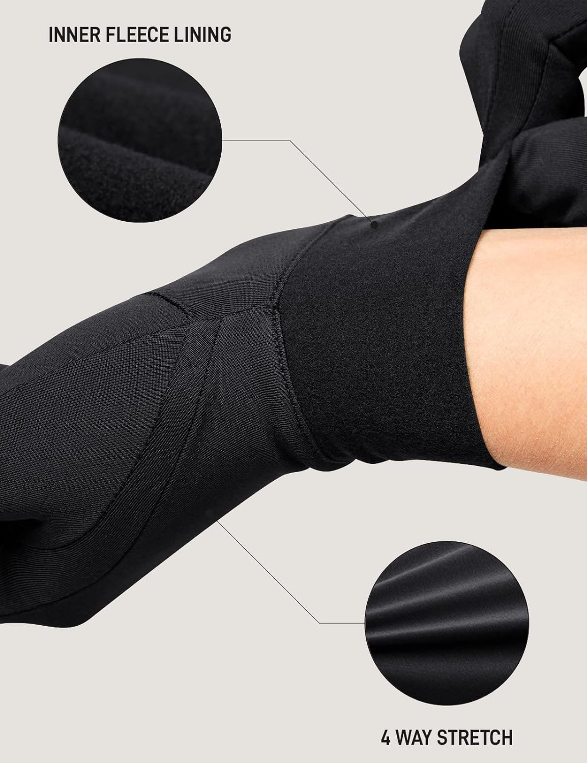 TSLA Men and Women Cold Weather Running Gloves, Fleece Lined Thermal Winter Gloves, Lightweight Sports Cycling Gloves image number 2