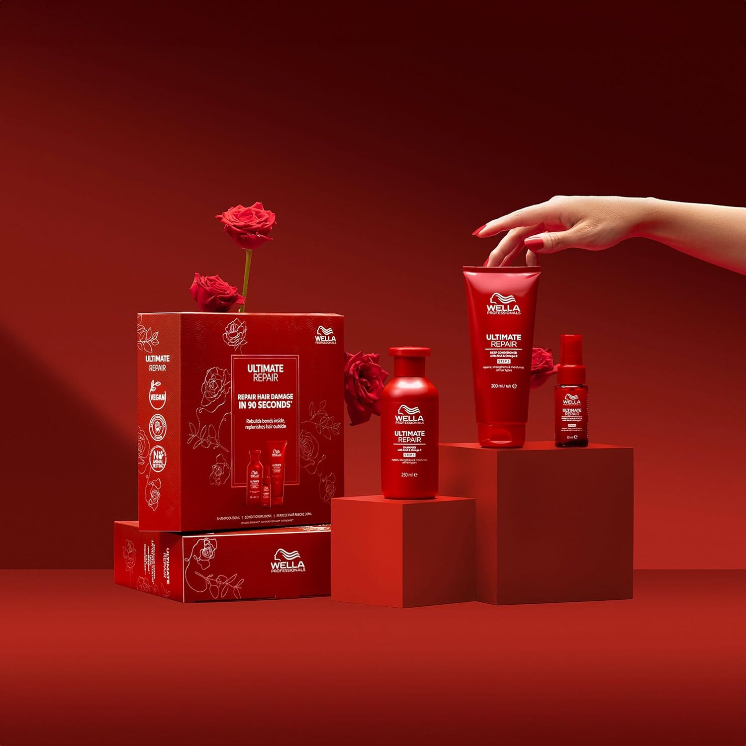 Wella Professionals Premium Care Ultimate Repair Trio Set, with Shampoo 250Ml / Conditioner 200Ml / Miracle Rescue 30Ml - Limited Edition image number 3