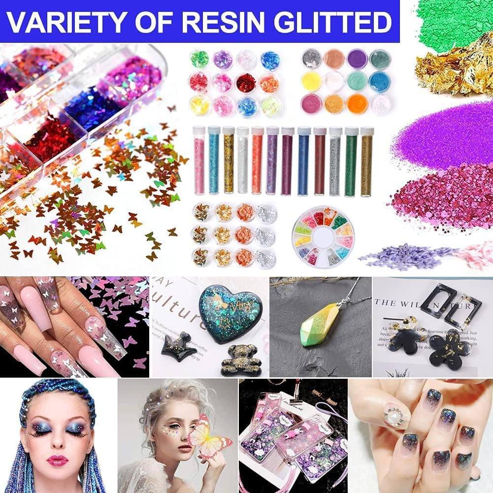 Resin Decoration Accessories Kit, Resin Jewelry Making Supplies Kit with Dried Flowers, Resin Glitter, Gold Foil Flakes and Epoxy Resin Fillers for Resin Crafts Lovers image number 6