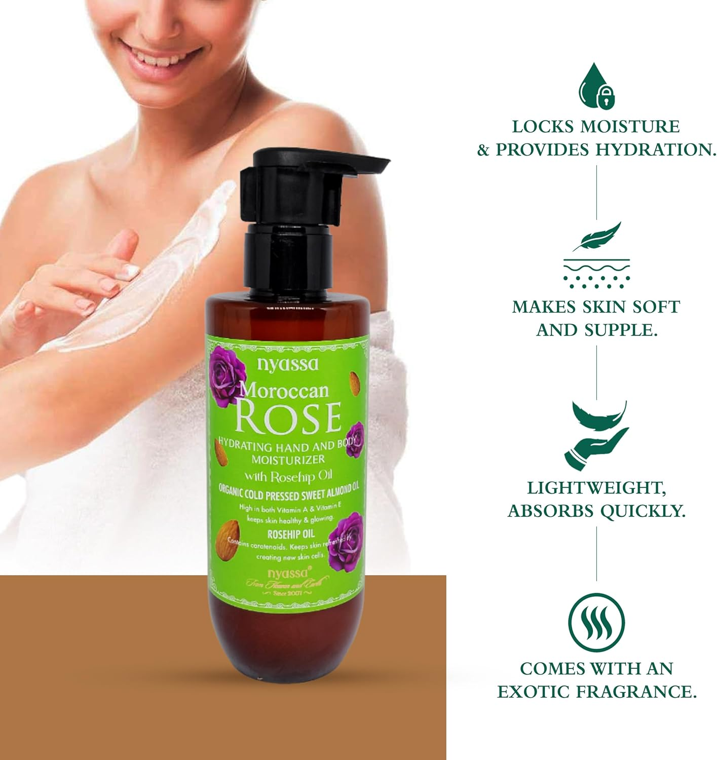 Nyassa Intriguing Moroccan Rose Body Lotion 200Ml image number 2