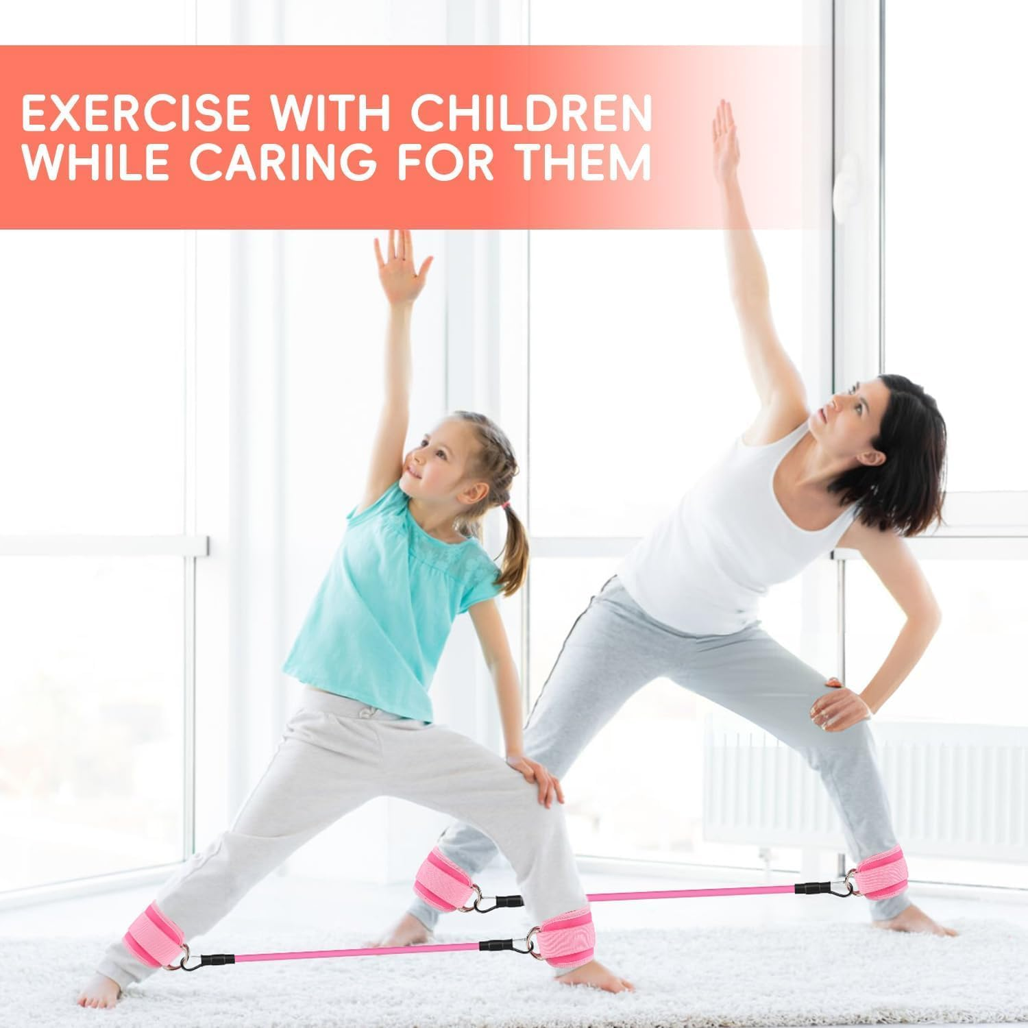 Resistance Bands, Exercise Bands Set of 11 Rubber Latex Anti-Slip Resistance Band, Resistance Loop Set, Exercise Bands Set with Ankle Straps for Leg Butt Exercise Equipment image number 1