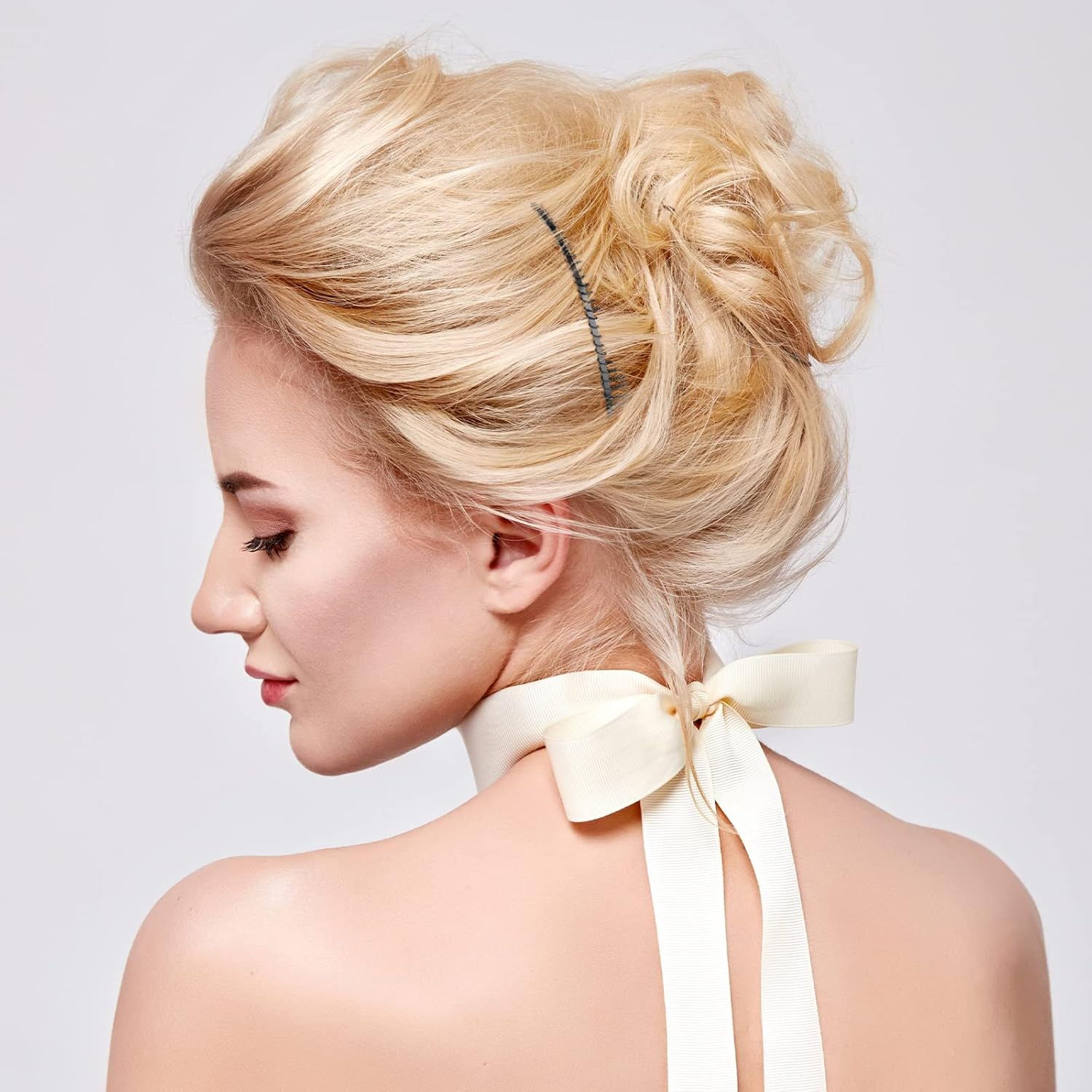 Hicarer 5 Pcs Black Metal Wire Hair Combs, 30 Teeth Wire Twist Bridal Wedding Veil Combs image number 1