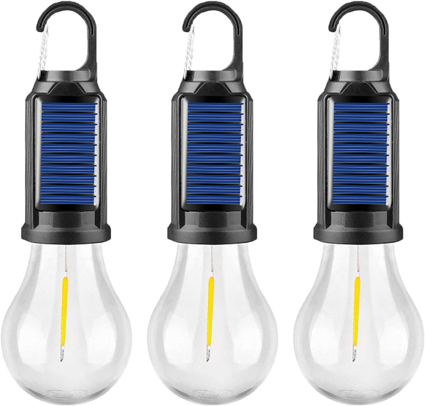 HYVCZP Solar Tent Lamp Portable LED Tent Lights, Hook Hurricane Emergency LED Camping Light Bulb, USB Rechargeable Lantern Bulb for Camping Hiking Backpacking Fishing Outage (3) image number 4