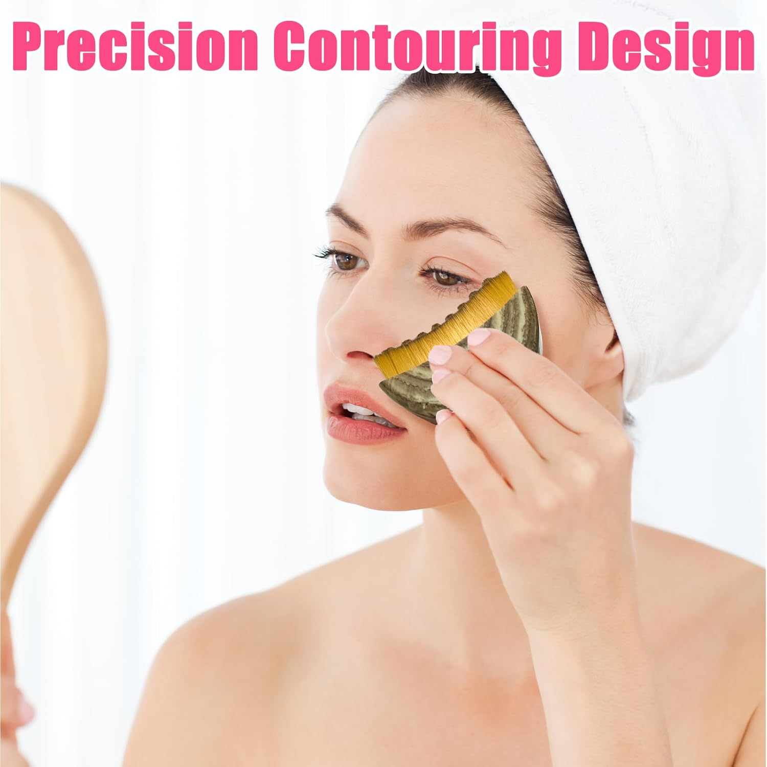 HAIKING Dry Brush for Face, 1 PCS Facial Sculpting Skin Care Tool with Storage Case for Facial Cleansing, Chin Jawline Sculpting (8 X 6 Cm/3.14 X 2.36 In) image number 4