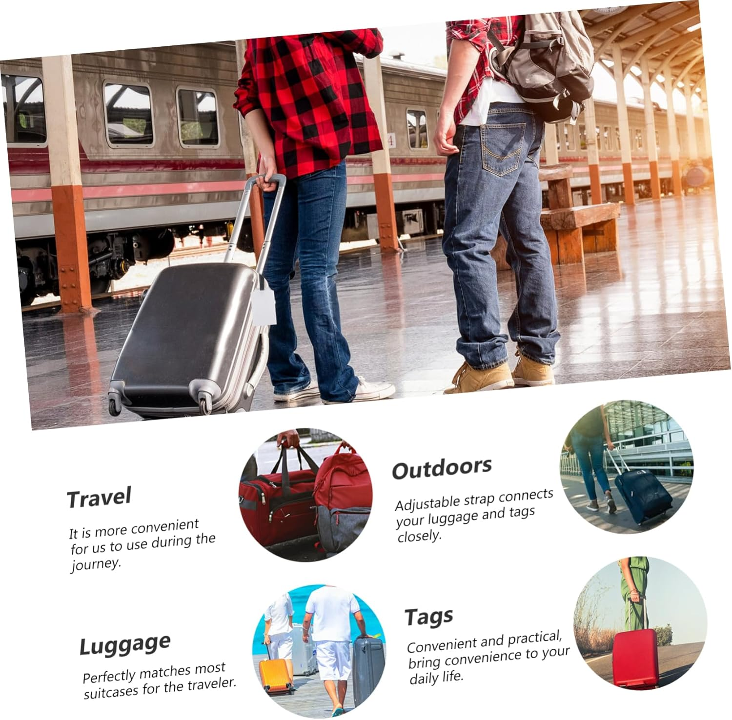 KONTONTY Thermal Transfer Luggage Tag Blank Suitcase Labels for DIY Sublimation Blank Luggage Tag Heat Transfer for Travel and Cruise Essentials image number 2