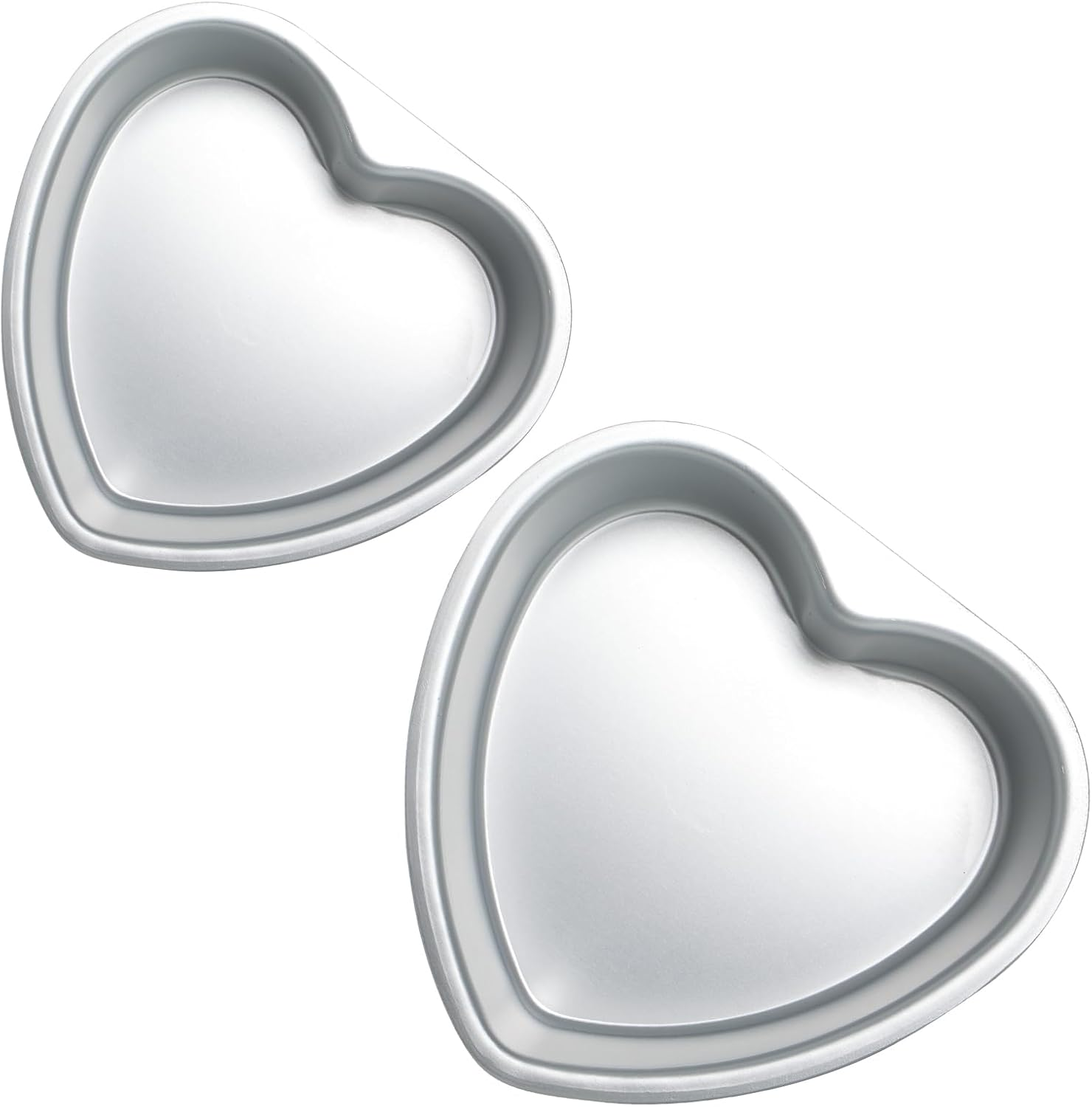 Heart Shaped Cake Pan 6 Inch Aluminum Cake Pans Heart Cake Mold Baking Cake Tin for Valentine'S Weddings Birthday Party (2, 6 Inch,8Inch) image number 2