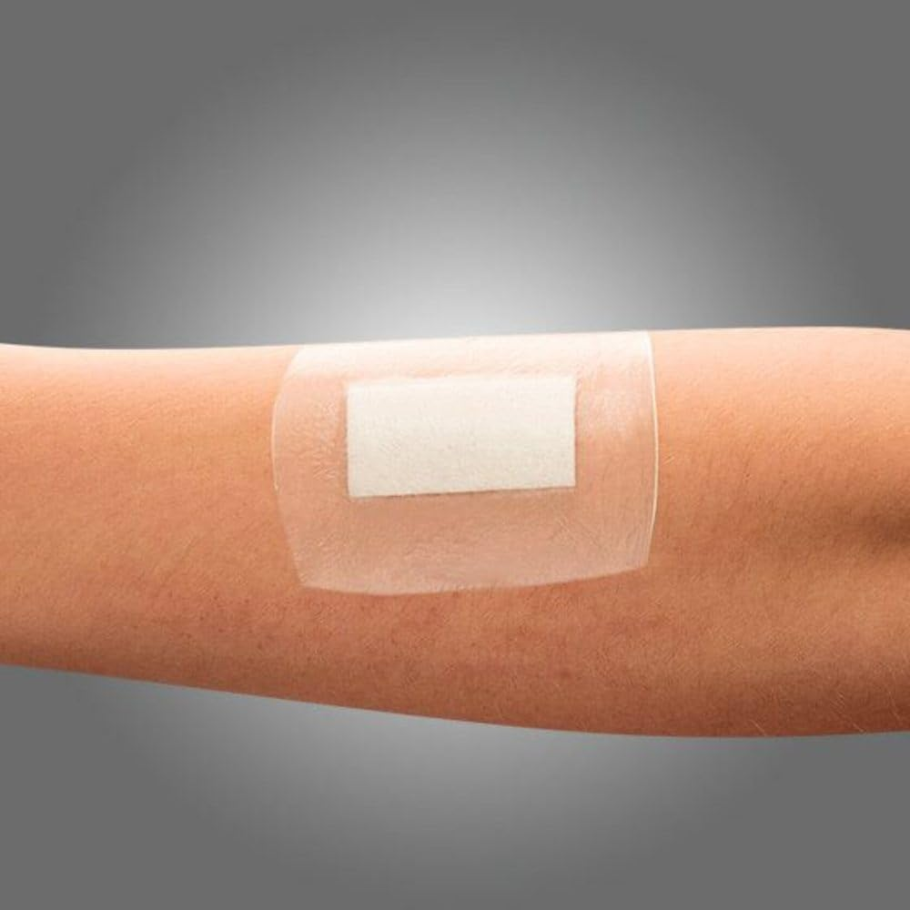 AEROFILM plus Waterproof Island Dressing, Transparent Film with Absorbent Pad, Hypoallergenic Strong Hold, Breathable, Sterile Single Use, 6 Cm X 7 Cm, Box of 20