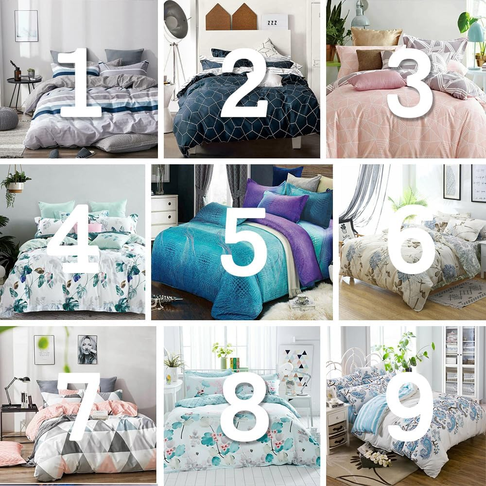 100% Cotton Quilt Doona Duvet Cover Set - Soft and Breathable - 9 Designs - 6 Sizes (1, Super King) image number 4