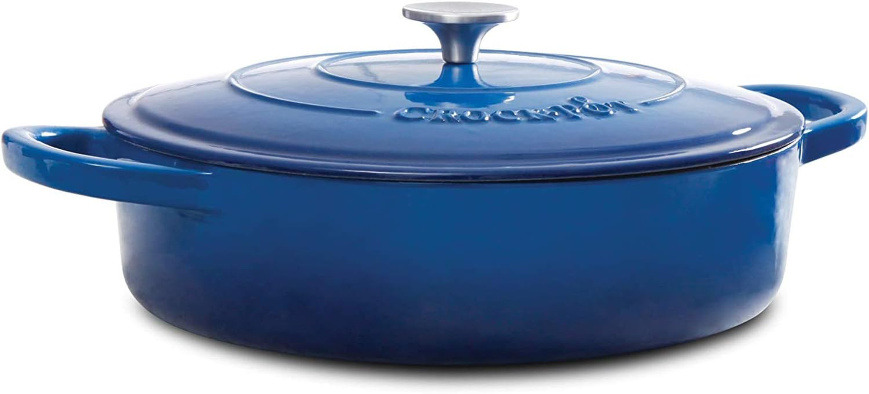 Crock-Pot Crock Pot Artisan Enameled Cast Iron Braiser W/Lid, 5 Quart, Sapphire Blue image number 5
