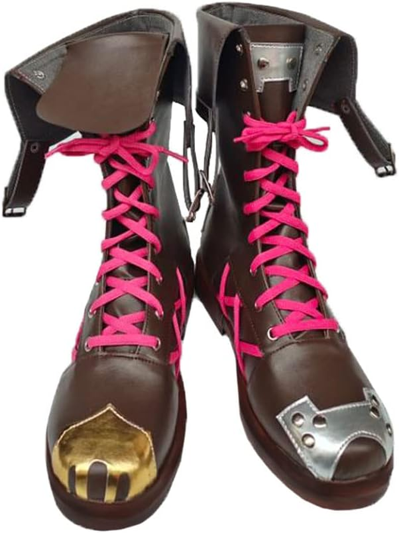 COSGOGO Anime Cosplay Shoes for Arcane Jinx Short Boots Woman Halloween Shoes image number 5
