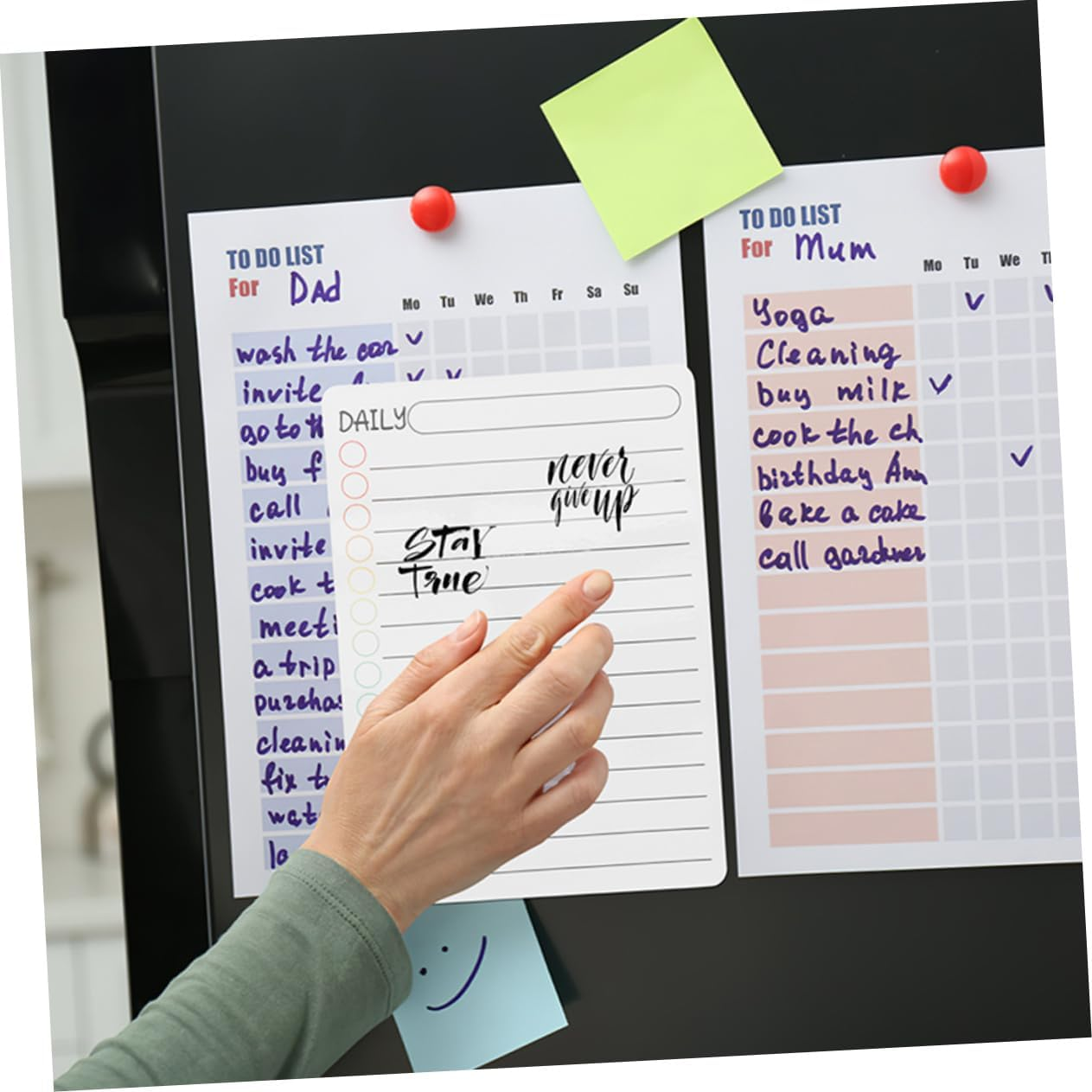 NAMOARLY Planner Acrylic Board Daily Schedule Planner Memo Planner for Fridge Magnetic Dry Erase Plan Board Whiteboard for Fridge Erasable Magnetic Board