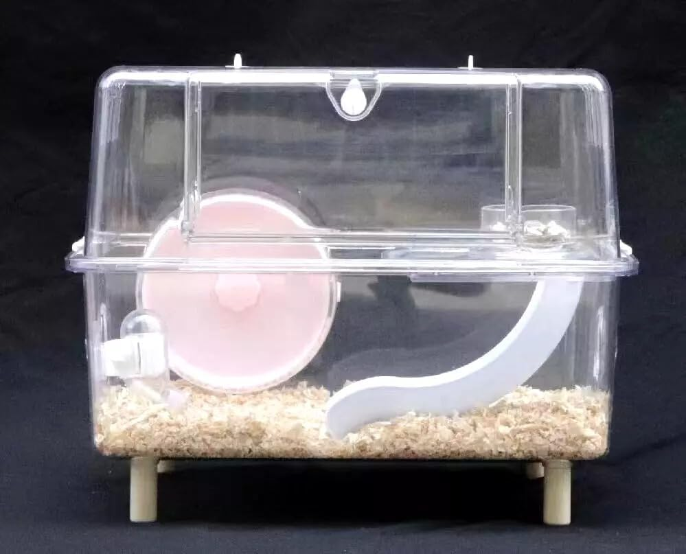 Hamster Mice Cage Habitat Portable Breathable Ventilation Habitat with Openable Top for Gerbils Small Animals Guinea Pigs Mice Rats, Clear image number 1