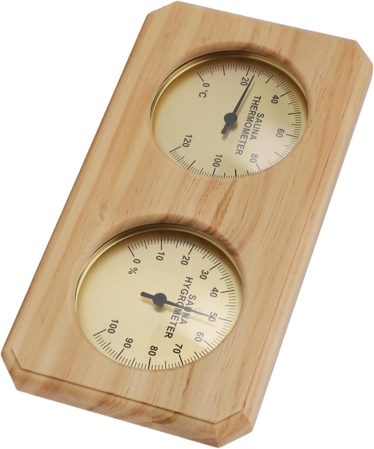 Fdit Elegant Wooden Sauna Thermometer and Hygrometer - Visual Beauty for Hotel Sauna Room image number 4