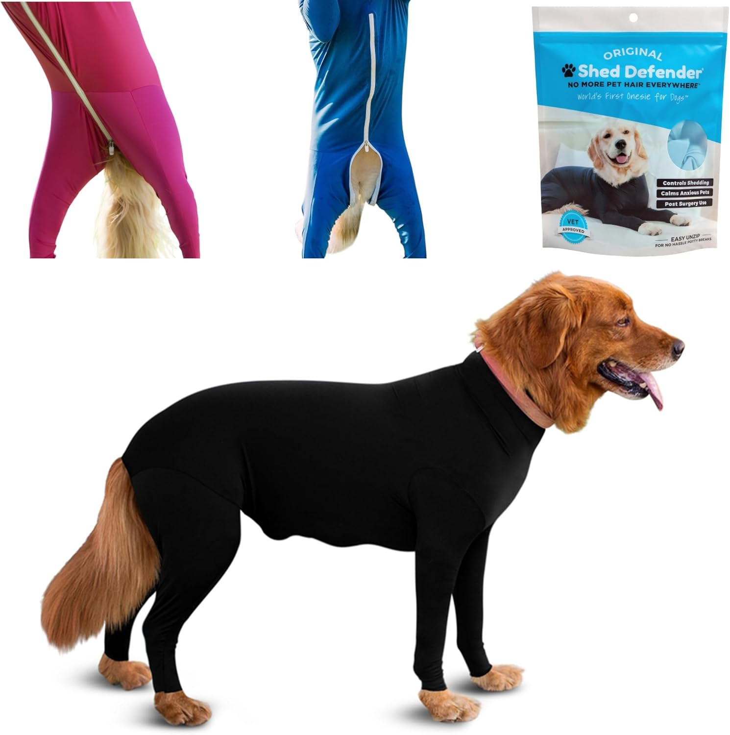 Shed Defender - Dog Onesie/Grooming -Contains the Shedding of Dog Hair, Reduce Anxiety, Replace Medical Cone