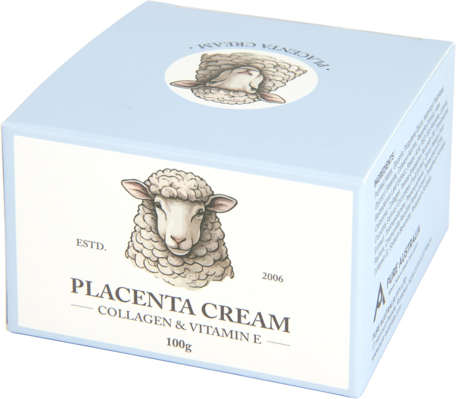 Pure Australia Placenta Cream with Collagen and Vitamin E 100G
