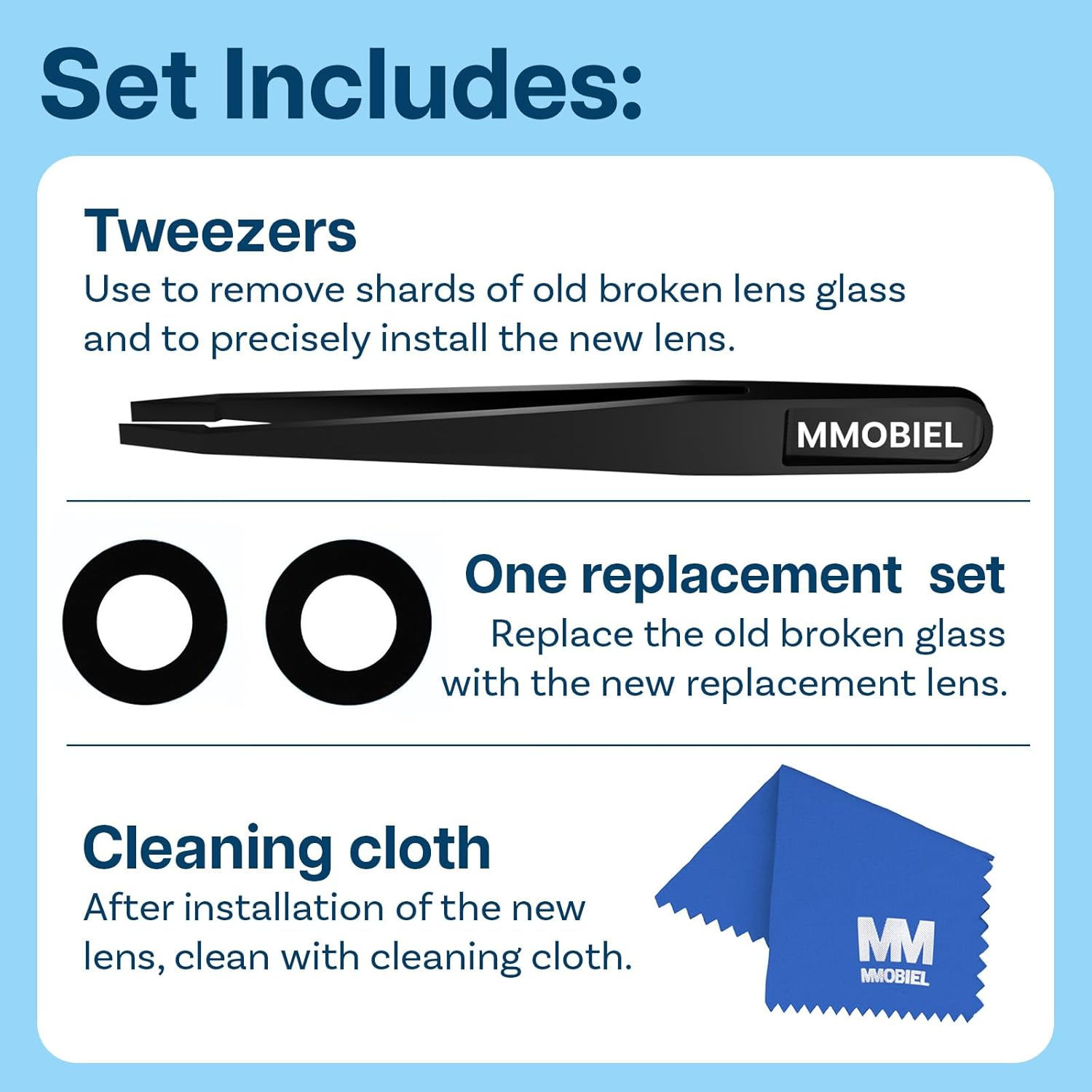 MMOBIEL Back Rear Camera Glass Lens Replacement Compatible with Samsung Galaxy Z Flip6 - Pre-Installed Adhesive, Tweezer and Cloth