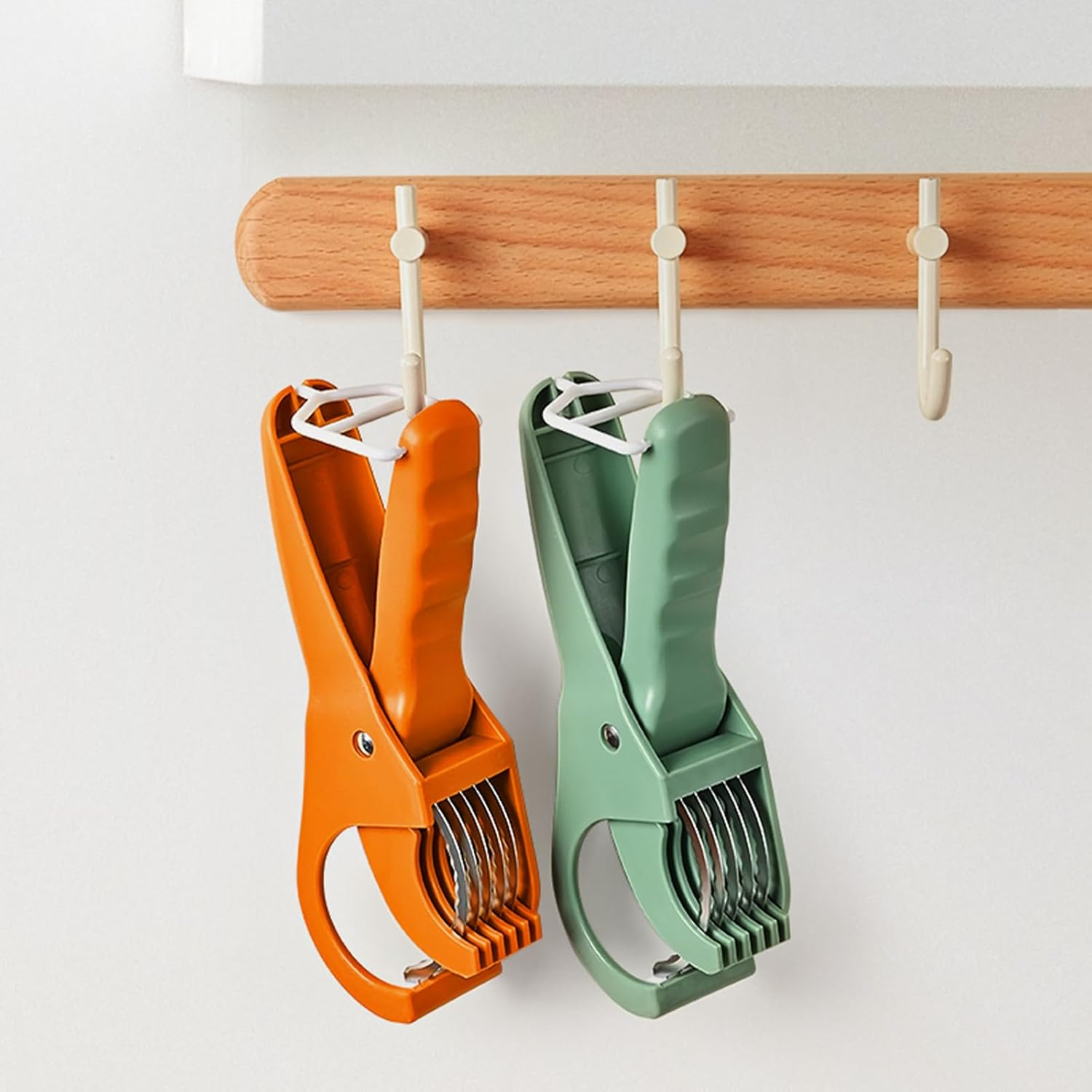 2 Pack Banana Slicer,Stainless Steel Banana Cutter,Fruit Salad Cutter Kitchen Tools for Banana, Hotdog, Strawberry (Green) image number 3