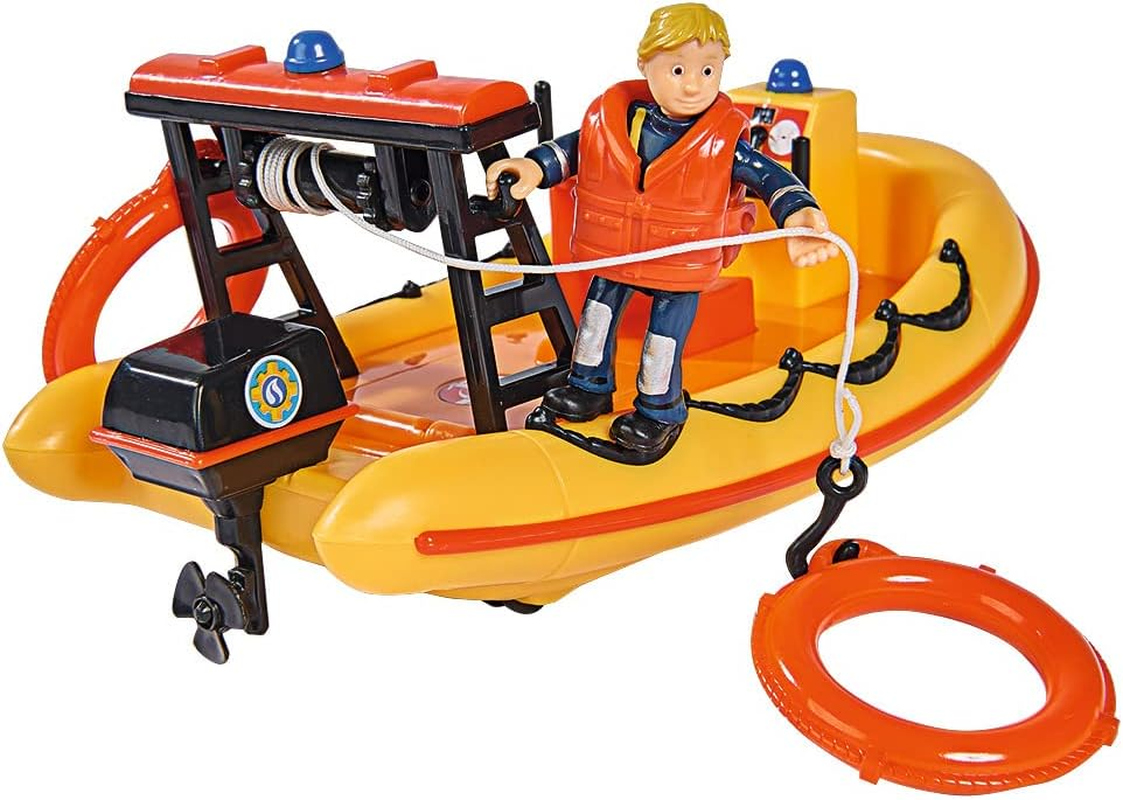 Simba - Fireman Sam Neptune Boat, 20 Cm, with Penny Action Figure, from 3 Years