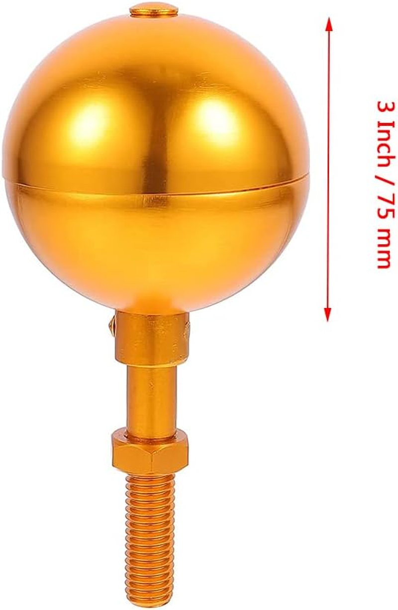Flag Pole Ball Ornament with Aluminum Anodized Finish Weather Resistant Replacement for Standard Flag Poles (Light Gold, 3")
