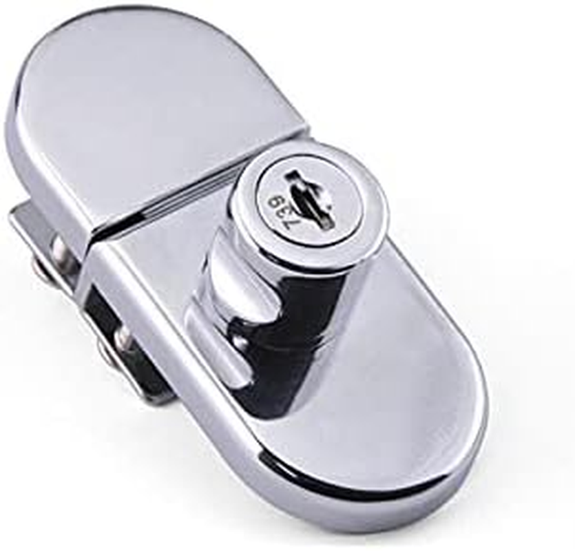 Glass Door Lock, Cabinet Cupboard Lock Double Door Security Lock with Keys for Home Hotel Bathroom Showcase (One for All Keys) image number 3