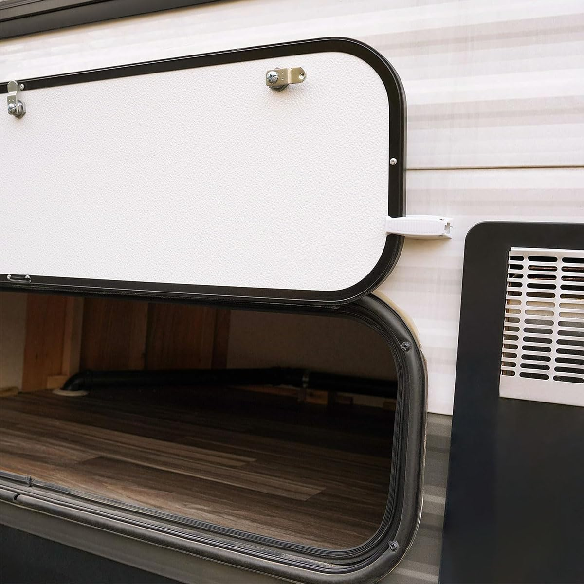 2Pcs RV Door Holder Clips Camper Door Latch Baggage Door Catches Compartment Latch Holders Fit for Various RV, Travel Trailer, Camper Vans, Motor Home to Keep Door Open image number 4