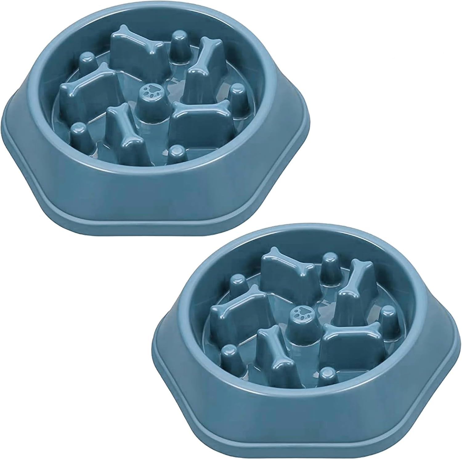 【Ecixniy】 2Pc Dog Bowl Slow Feeder - Anti-Skid, Non-Slip Interactive Feeder Dog Bowls with Grip Base to Reduce Overeating, Bloating,And Obesity for Wet,Dry,Or Raw Food(2Pc-Green Bowl Feeder)