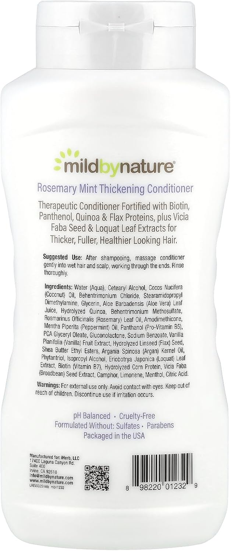 Mild by Nature Thickening Conditioner, B-Complex & Biotin, Rosemary Mint, 16 Fl Oz (473 Ml) image number 3