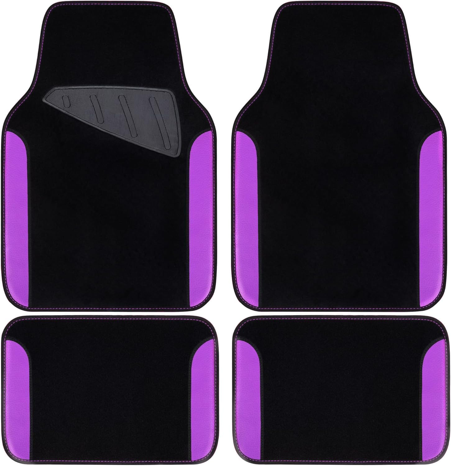 Flying Banner Waterproof Car Floor Mat, Universal Fit Car Mats with Driver Heel Pad, Leather Car Carpet, Anti-Slip Nibbed Backing (All Beige) - Blue image number 3