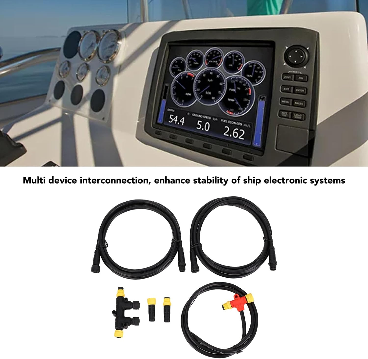 Pyhodi Marine NMEA 2000 Backbone Cables Drop Cables Tees Terminators Starter Kit with Dual 3 Way Connector, IP67 Rated, for NMEA 2000 Networks, Engine Data, Radios, GPS image number 1