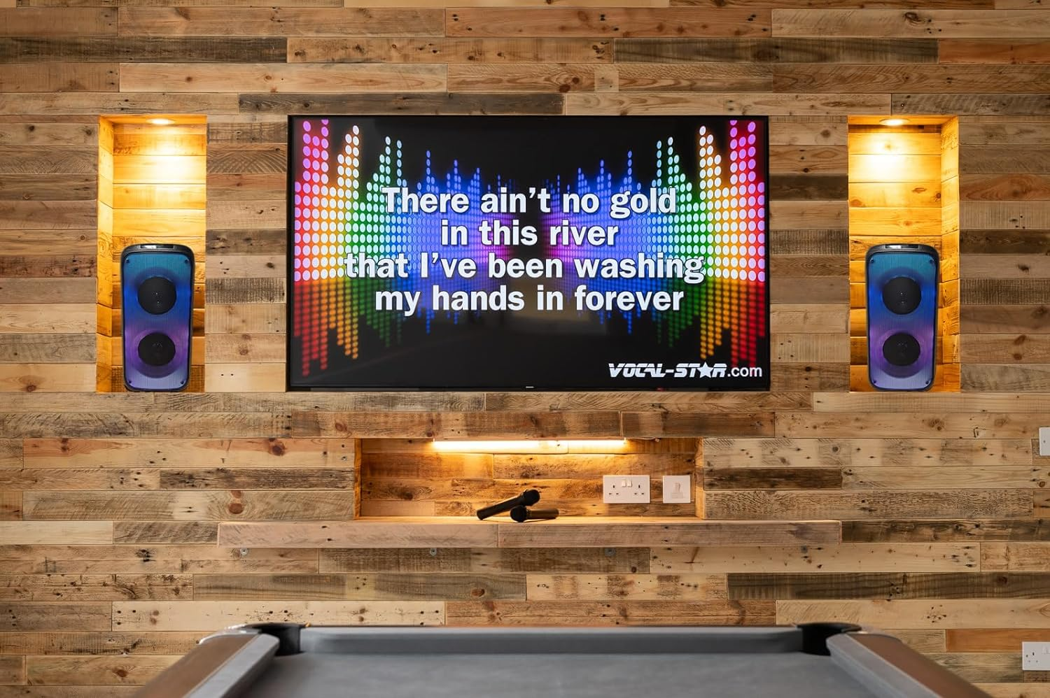 Vocal-Star Portable Karaoke Machine with Bluetooth, 2 Microphones, 100W Speaker, 6 Dazzling LED Full Speaker Lights Effects, Records Vocals, TWS, AUX, Rechargeable image number 6