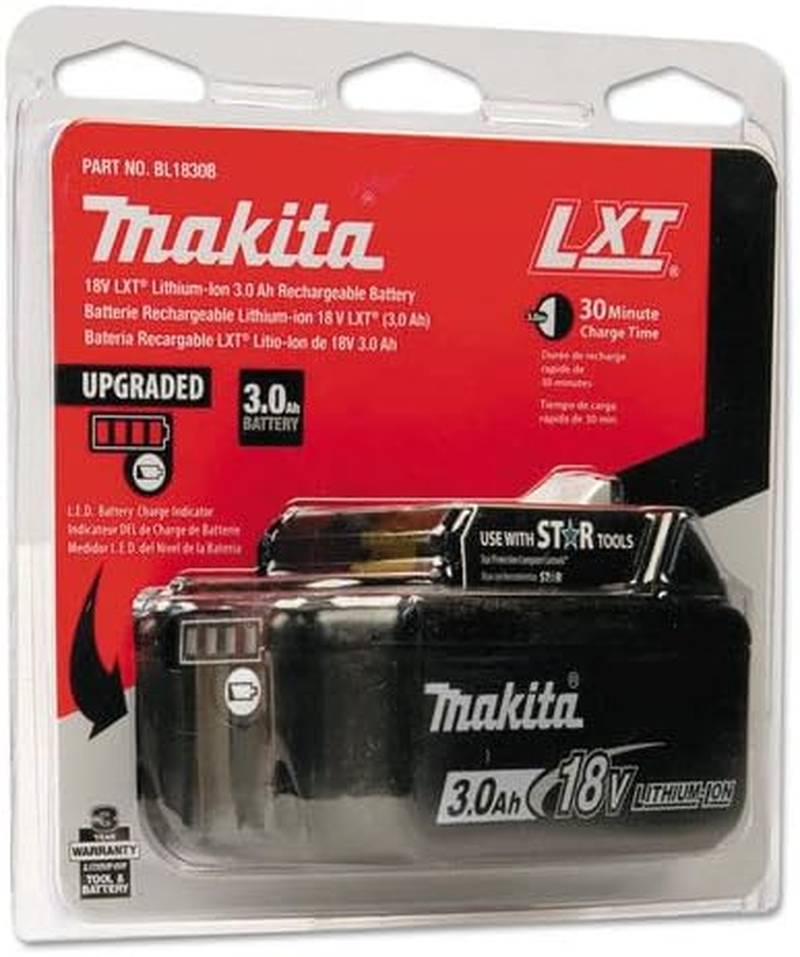Makita BL1830B 18V LXT Lithium-Ion 3.0Ah Battery