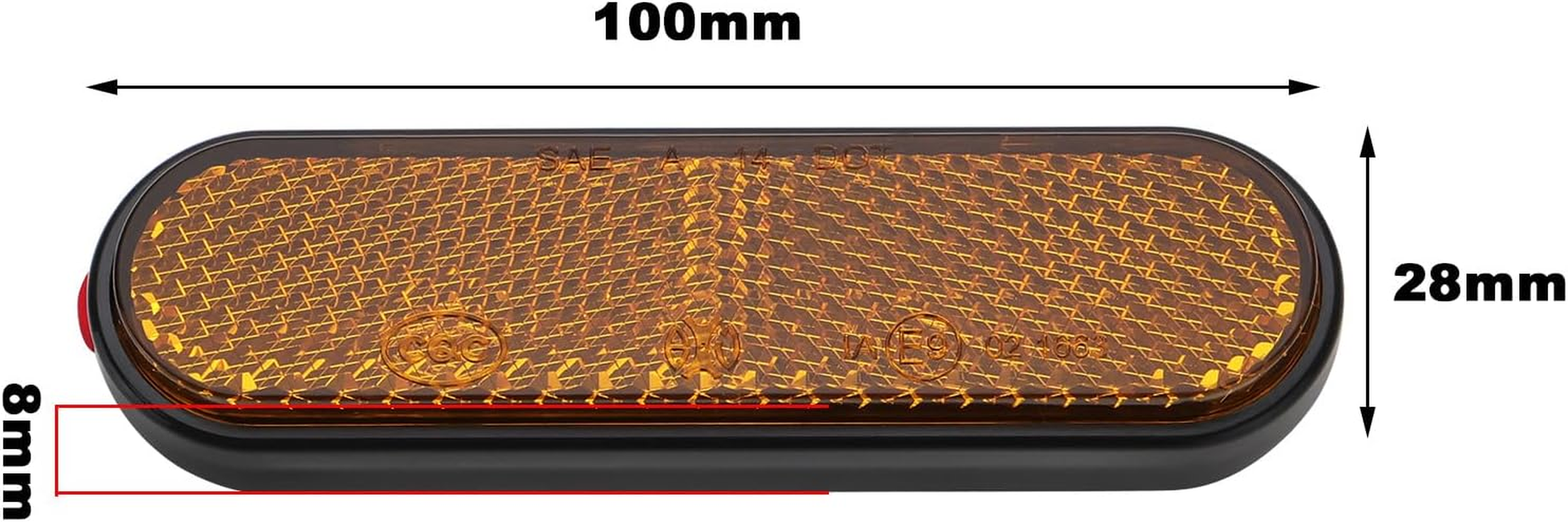 SING F LTD 2Pcs Rectangular Reflectors with Self Adhesive ABS Side Curved Reflectors Suitable for Motorcycles Bicycles Multi Purpose Scooters Yellow image number 5