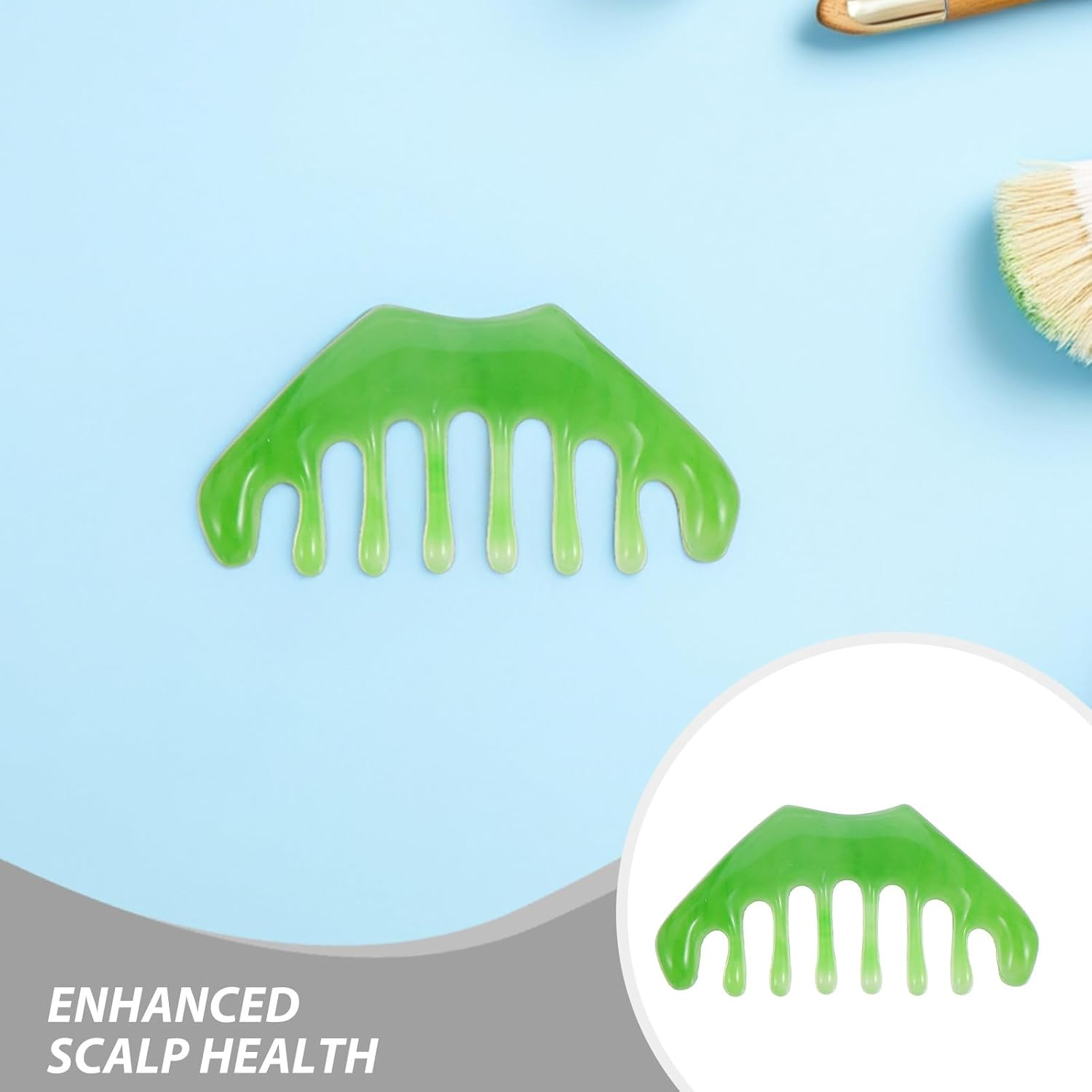 Healeved 4Pcs Scalp Massage Combs: Resin Head Massager Tool Gua Sha Comb Wide Tooth Hair Detangling Brush for Women Men Hair Facial Care image number 4