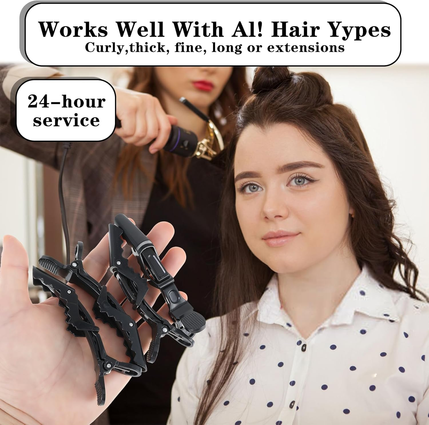 15 Pcs Crocodile Clips Hair Sectioning Hair Clips for Styling Black No Crease Hair Clips Sectioning for Thick Hair Professional Hair Salon Quality image number 5