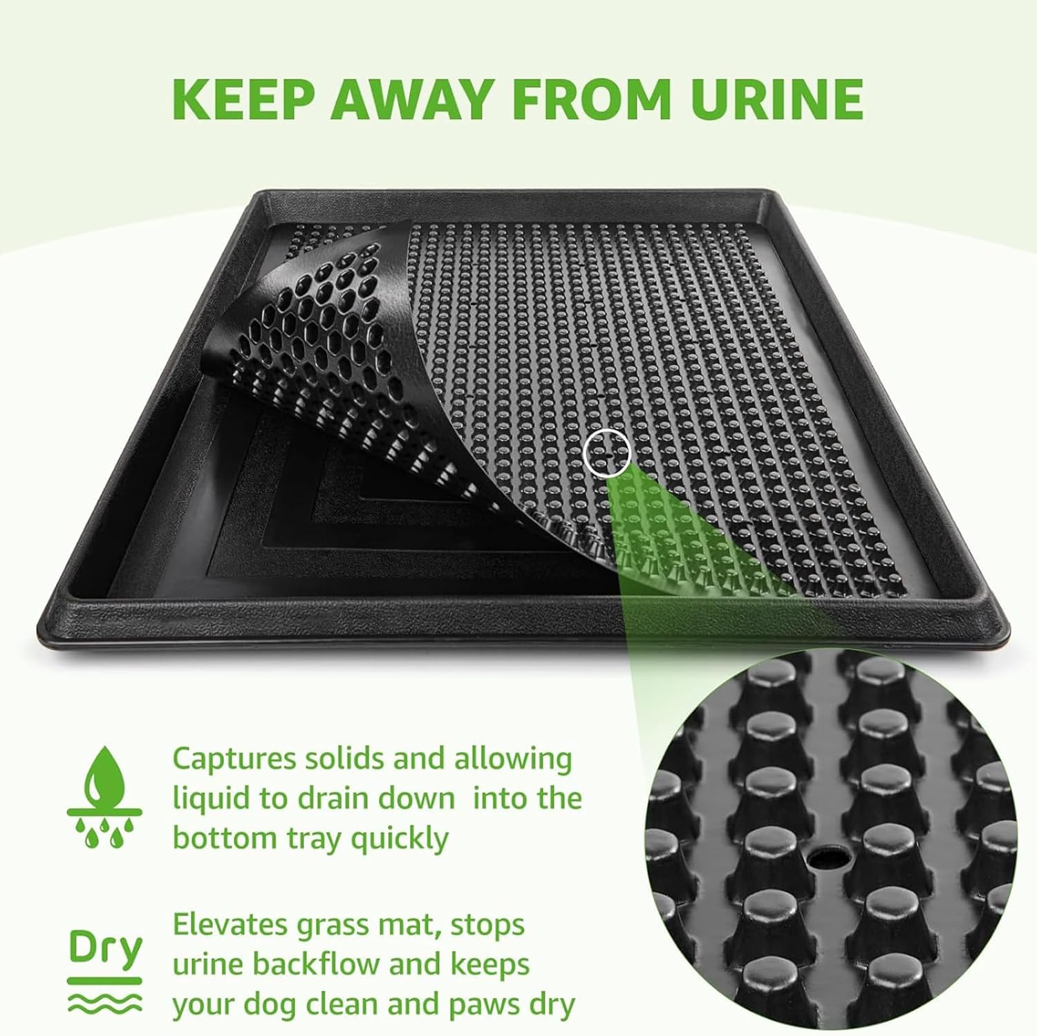 CHONYI Large Dog Grass Toilet with Tray, 20X30In Super Absorbent Dog Grass Pad,4 Layer Pee Pets Potty Pad with 2 Grass Mat 1 Pee Pads,Potty Training Dog Litter Box for Indoor Outdoor image number 1