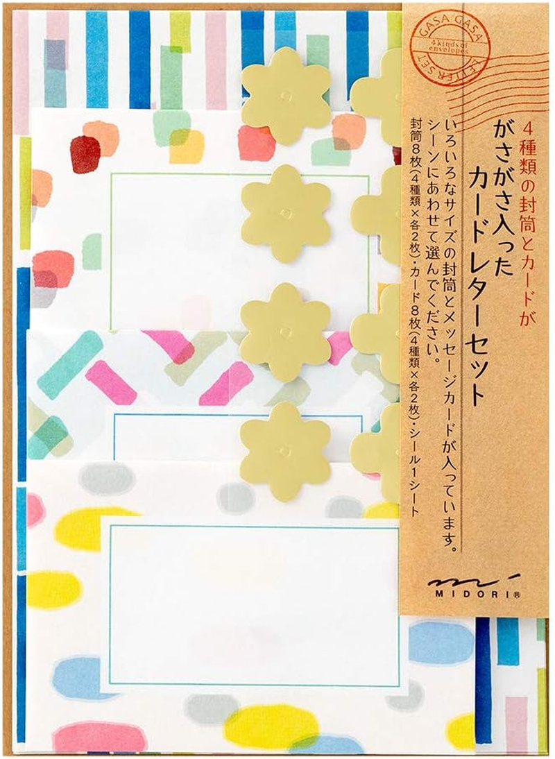 Midori 86487006 Letter Set, 487, Gassa, Card Type, Frame Pattern