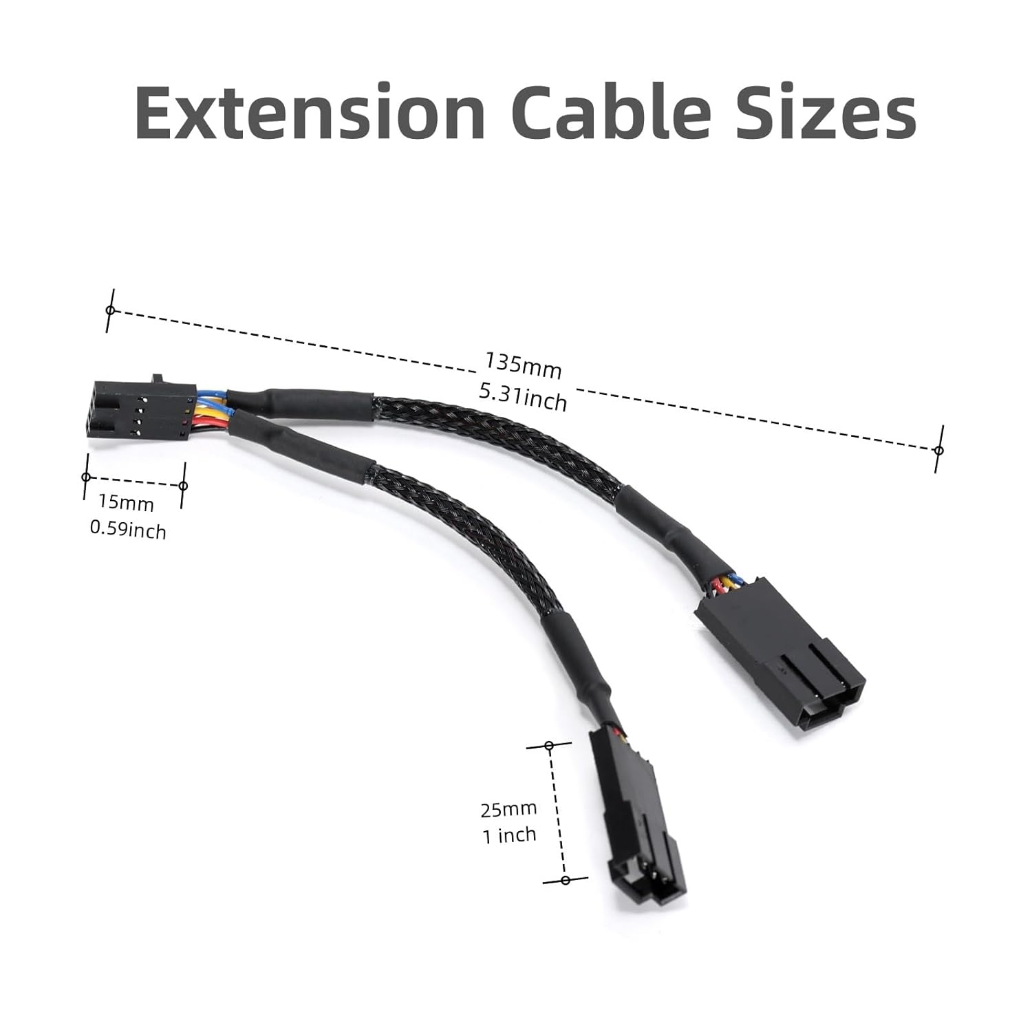 Ruimou 1Pcs Computer PC PWM Fan Splitter Cable 4Pin 1 Male to 2 Female (Cable Length 100Mm) Compatible with Corsair RGB Fan Hub/Corsair Lighting Node Pro/Conmander Pro Core image number 2