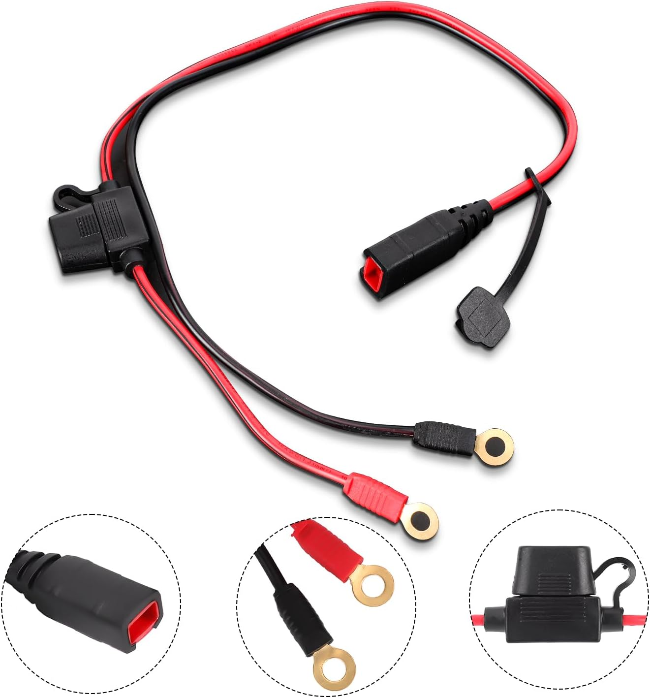 2Pcs Wire Harness, Compatible with NOCO GC002 X-Connect M6 (1/4In) Eye Clamp Connector Drip Charger Cables Battery Charger Cables Accessory Cables for NOCO image number 5