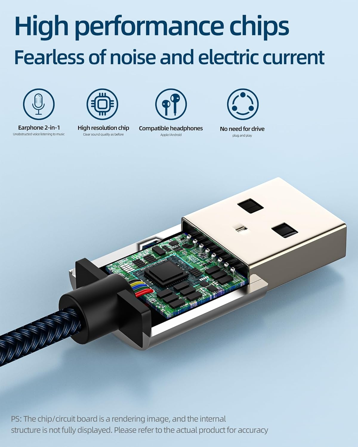 USB Male to 3.5Mm Female Headphone Audio Jack Adapter Sound Card Converter Dac Digital Headset Auxiliary USB-A Port Microphone Interface Cable Dongle Stereo Computer Laptop Device Splitter Accessories image number 1