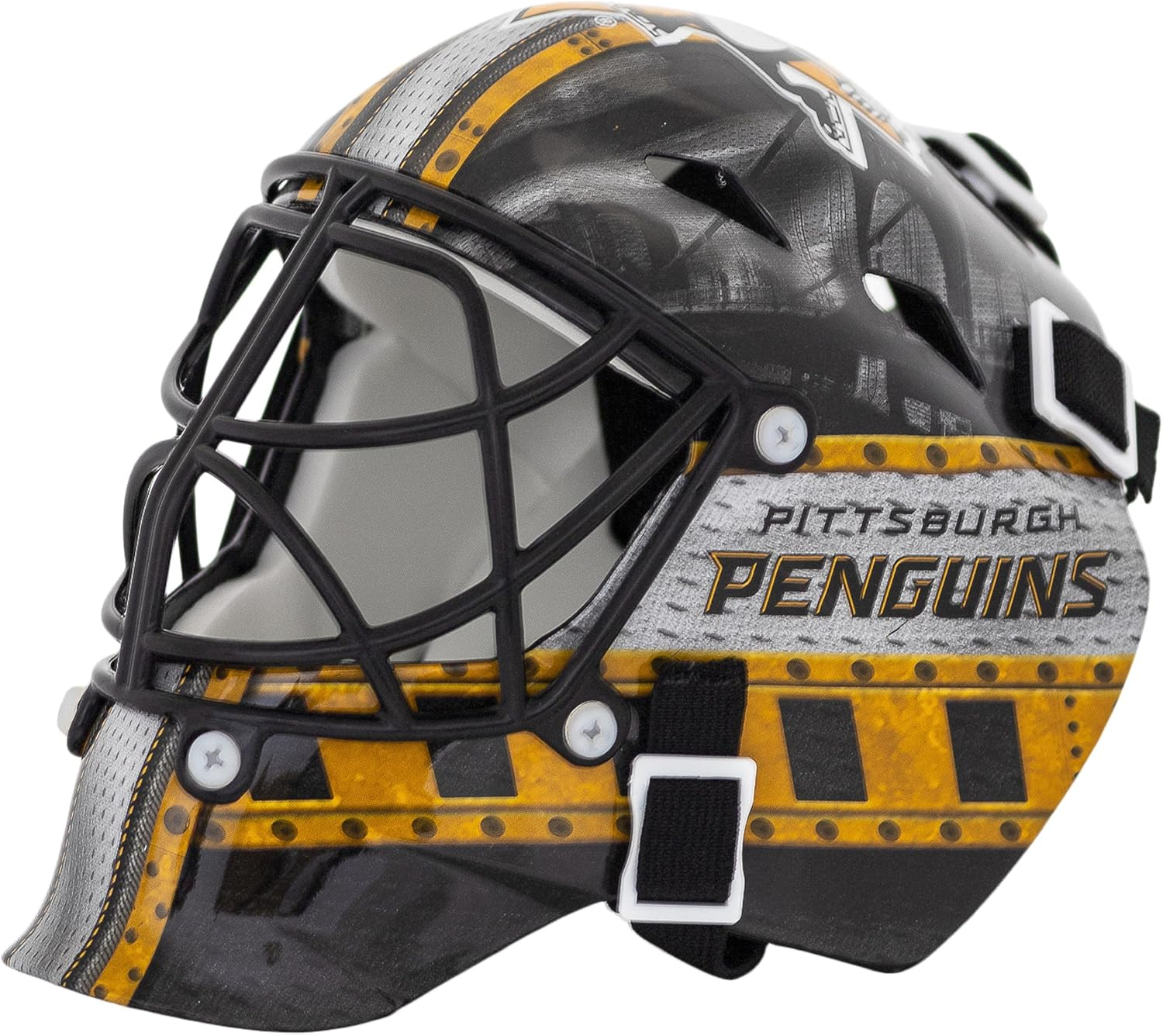 Franklin Sports NHL Team Logo Mini Hockey Goalie Mask with Case - Collectible Goalie Mask with Official NHL Logos and Colors image number 3