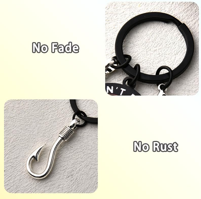 Funny Fishing Keychain for Fisherman Birthday Gifts for Husband Boyfriend Fathers Day Presents for Grandpa Dad Fish Lovers Fishing Retirement Gifts for Men Elderly Friend Don'T Be a Dumb Bass Keychain image number 1