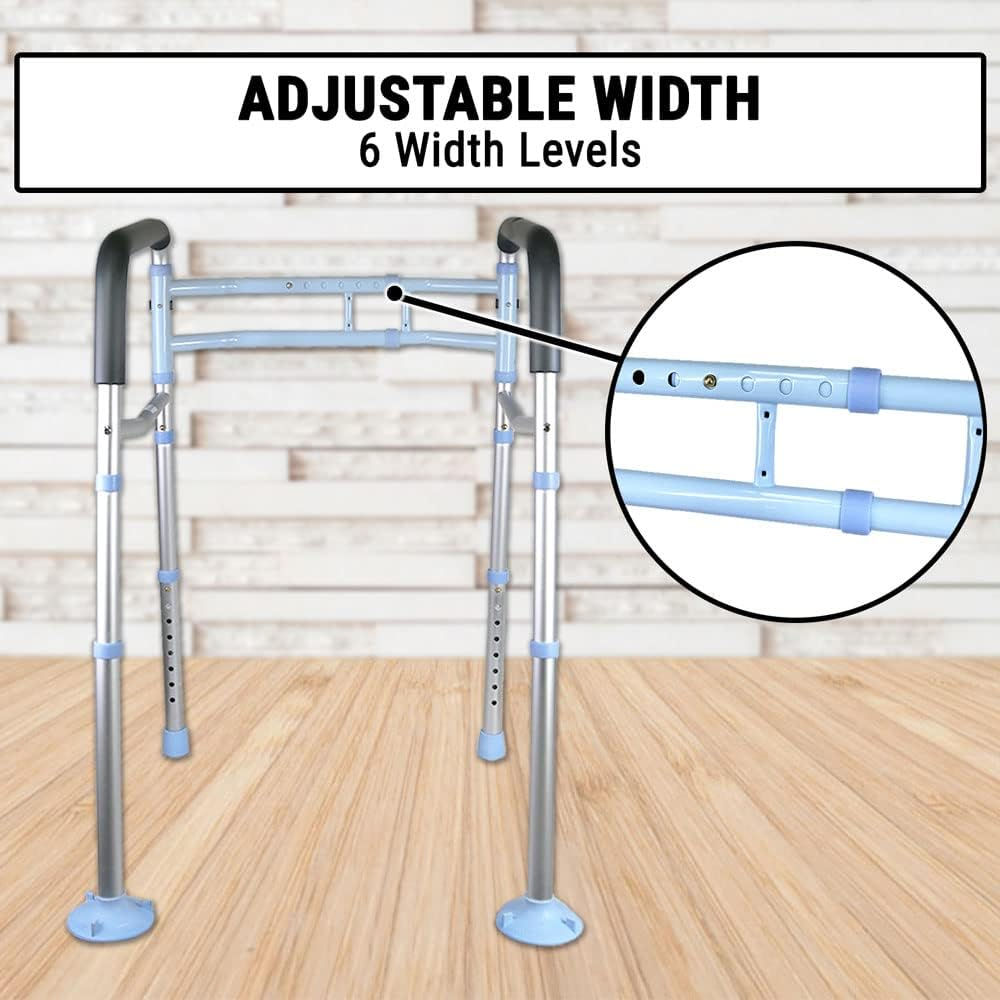 2 in 1 Toilet Safety Handrail & Walking Frame Foldable Walker Rail Elderly Aid image number 5