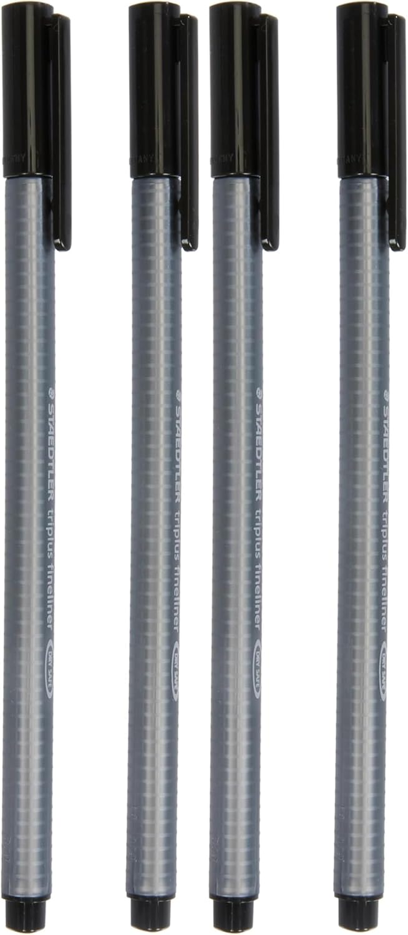 STAEDTLER Triplus 0.3Mm Fineliner 2 Pack, Black, 334-9 BK2D, Ergonomic Triangular Shape, DRY SAFE, Water-Based Ink, Washes Easily Out of Most Textiles, PP Barrel Guarantees Long Service Life