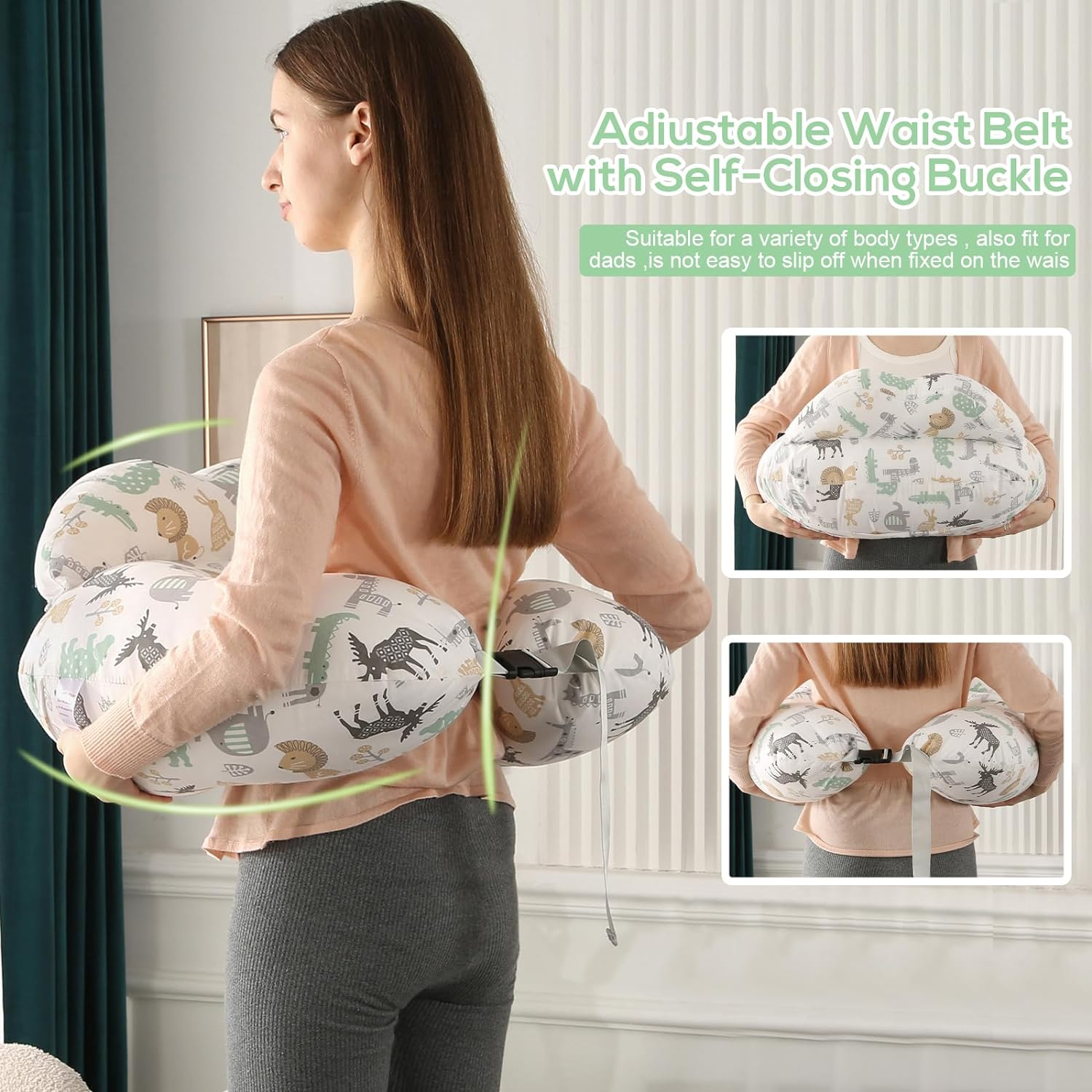 TREE.NB Nursing Pillow for Breastfeeding,Upgraded Multifunction Breast Feeding Pillows with Adjustable Waist Strap and Removable Cotton Cover for Breastfeeding Moms image number 1