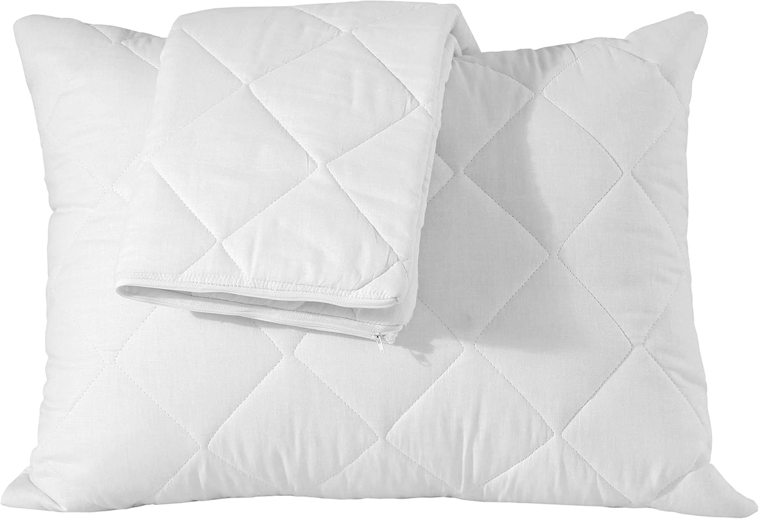 Niagara Sleep Solution Waterproof Jersey Pillow Protectors, Cotton, White, Quilted Pair Standard image number 1