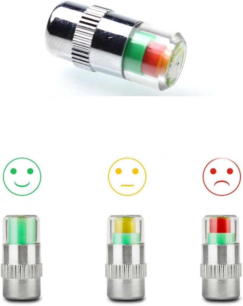 ANKIA 8Pcs 2.4Bar 36PSI Car Tire Pressure Monitor Valve Stem Caps Sensor Indicator 3 Color Eye Alert - 2.2Bar 32Psi image number 2