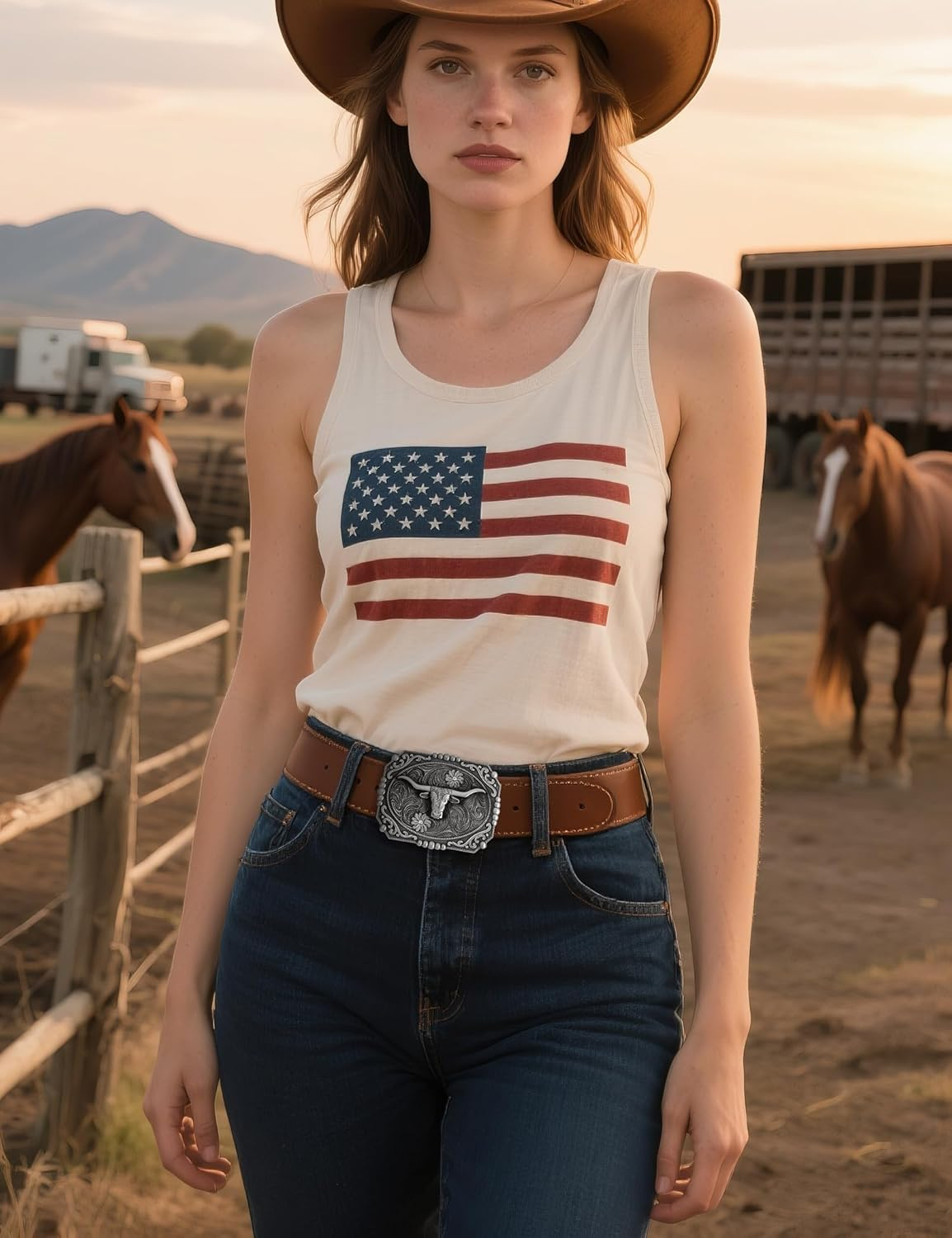 Vantrava Western Style Belt Buckle 1.5 Inch Cowboy Cowgirl Buckles for Men & Women Replaceable Buckle for Leather Belts