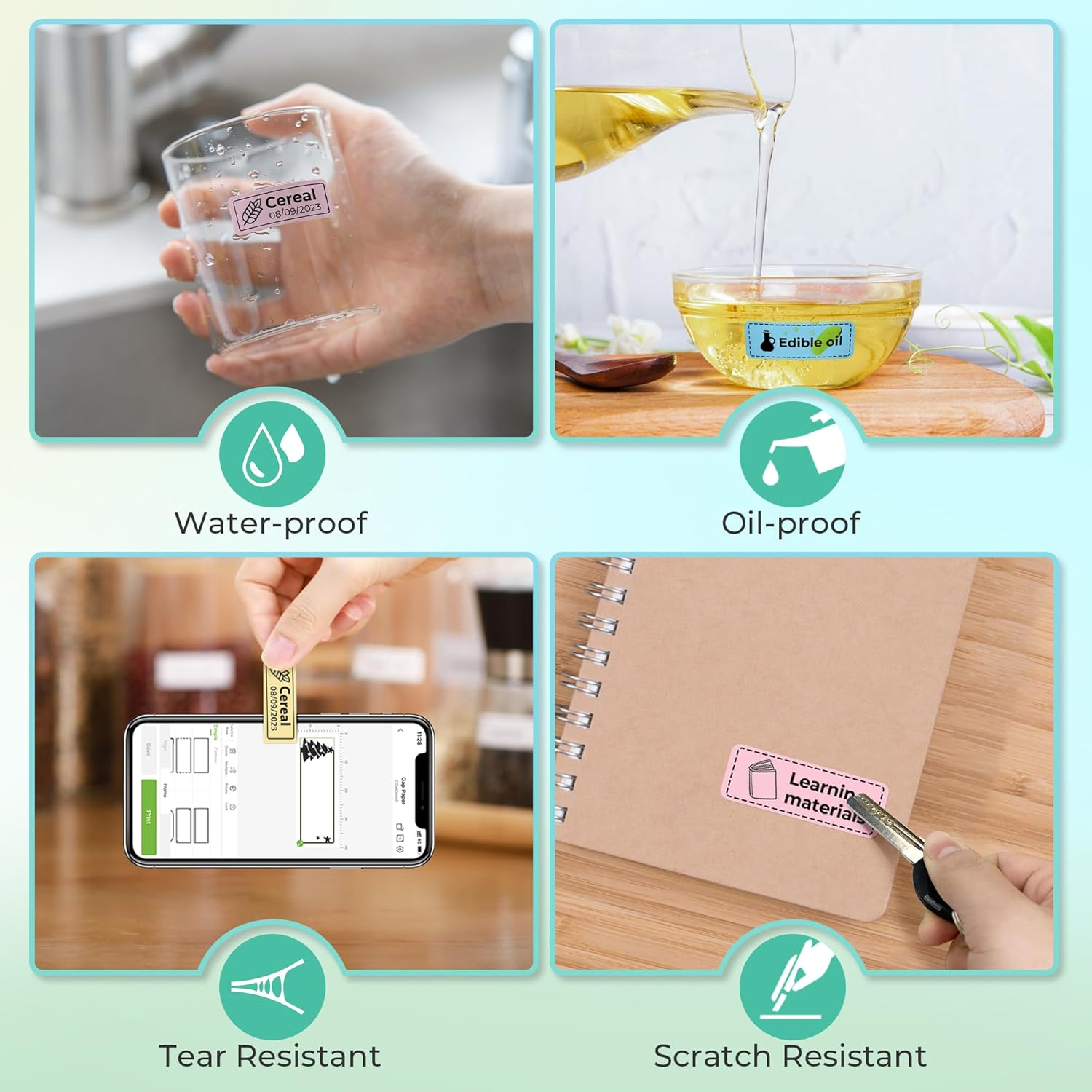 NELKO Genuine P21 Label Maker Tape, Adapted Label Print Paper, 14X40Mm (0.55"X1.57"), Standard Laminated Office Labeling Tape Replacement, Multipurpose of P21, 180 Tapes/Roll, 3-Roll, Blue/Yellow/Pink image number 3